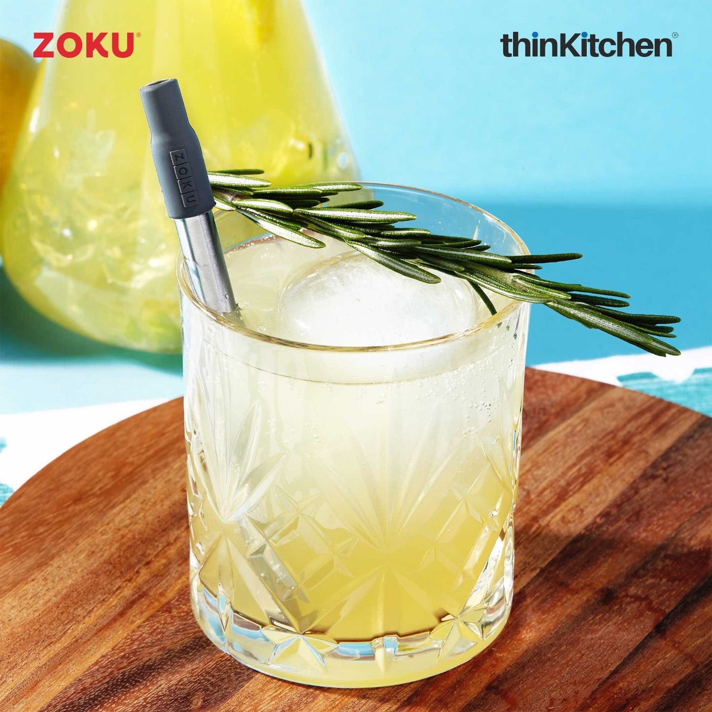 thinKitchen™ Zoku Grey Two Tone Pocket Straw