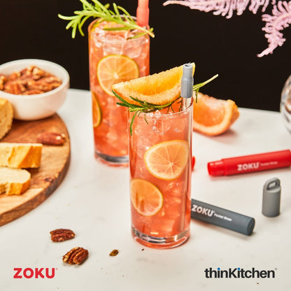 thinKitchen™ Zoku Grey Two Tone Pocket Straw