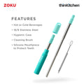 thinKitchen™ Zoku Teal Two Tone Pocket Straw