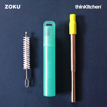thinKitchen™ Zoku Teal Two Tone Pocket Straw