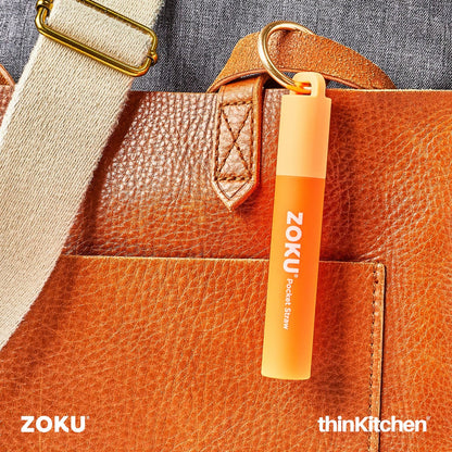 thinKitchen™ Zoku Orange Two Tone Pocket Straw