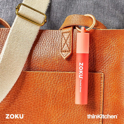 thinKitchen™ Zoku Red Two Tone Pocket Straw