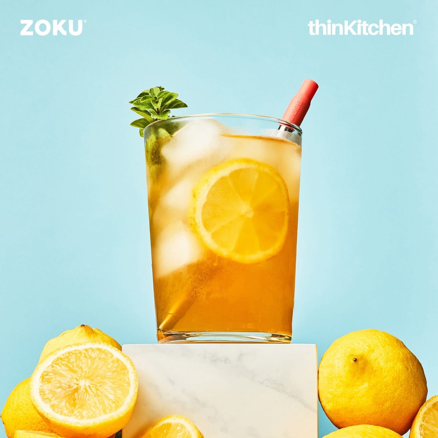 thinKitchen™ Zoku Red Two Tone Pocket Straw