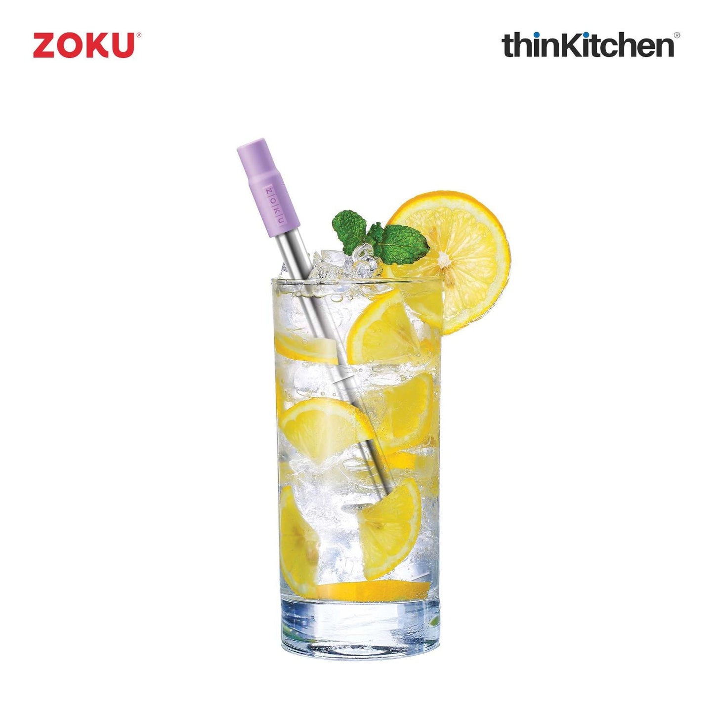 thinKitchen™ Zoku Purple Two Tone Pocket Straw
