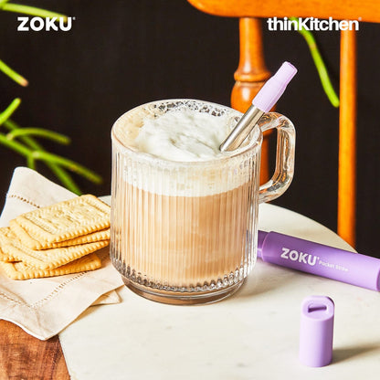thinKitchen™ Zoku Purple Two Tone Pocket Straw