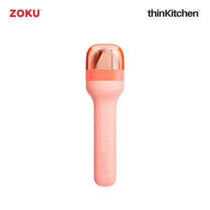 thinKitchen™ Zoku Stainless Steel Kids Pocket Utensil Set, Peach