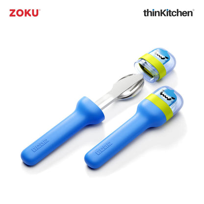thinKitchen™ Zoku Stainless Steel Kids Pocket Utensil Set, Shark