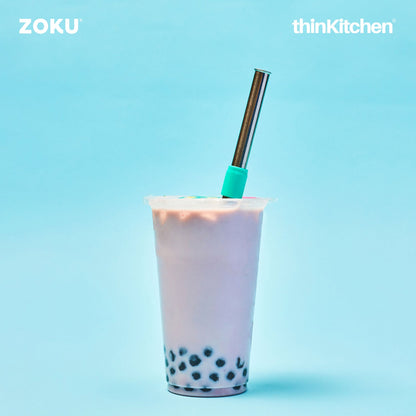 thinKitchen™ Zoku Jumbo Pocket Straw, Teal