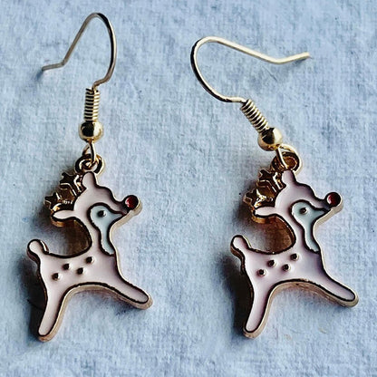 Baby Pink Doe the Deer Christmas Party Wear fashion accessories Earrings