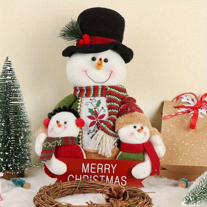Big Belly Snow Man Trio Christmas Table Décor - Little Surprise BoxBig Belly Snow Man Trio Christmas Table Décor