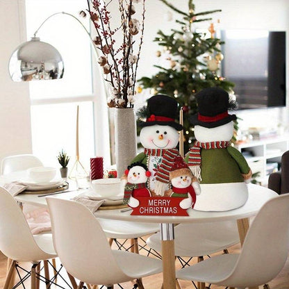 Big Belly Snow Man Trio Christmas Table Décor - Little Surprise BoxBig Belly Snow Man Trio Christmas Table Décor