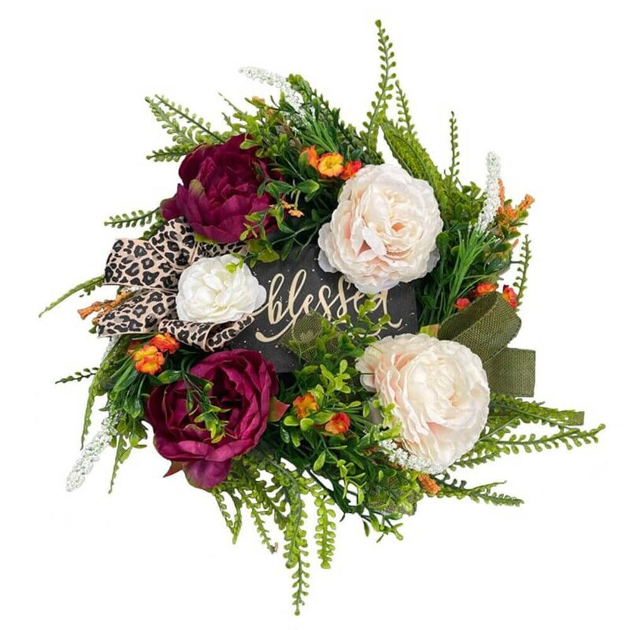 Blessed theme Artificial Christmas Wreath for Wall,Door and Tree Decor