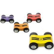 Speedy Wheels Toy Car Set | Playbox Speedy wheels Toy Race Car Set - Wooden Racecars with 4 Hand Painted Colorful Cars, Moving Wheels for Racing - Fun Cars Set for Boys & Girls