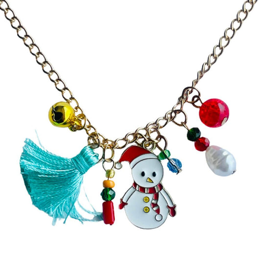 Christmas Necklace Accessories Snowman pendant Style Party wear