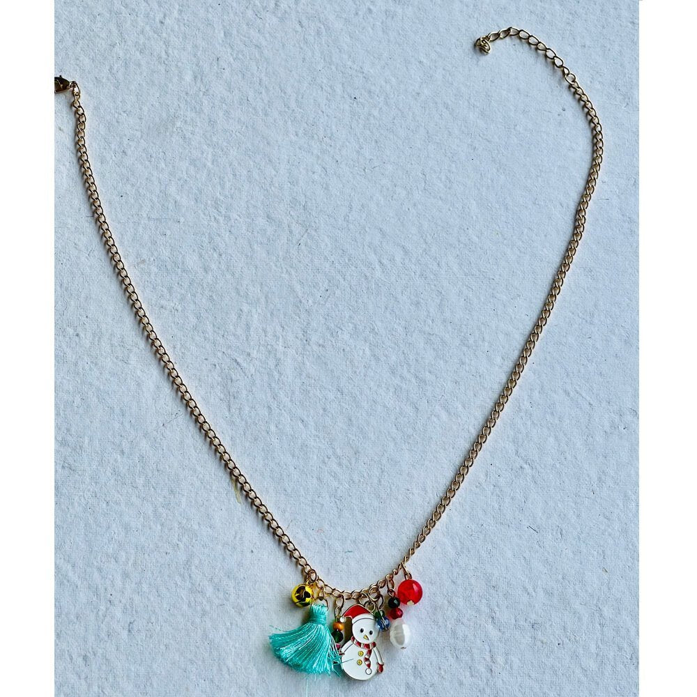 Christmas Necklace Accessories Snowman pendant Style Party wear