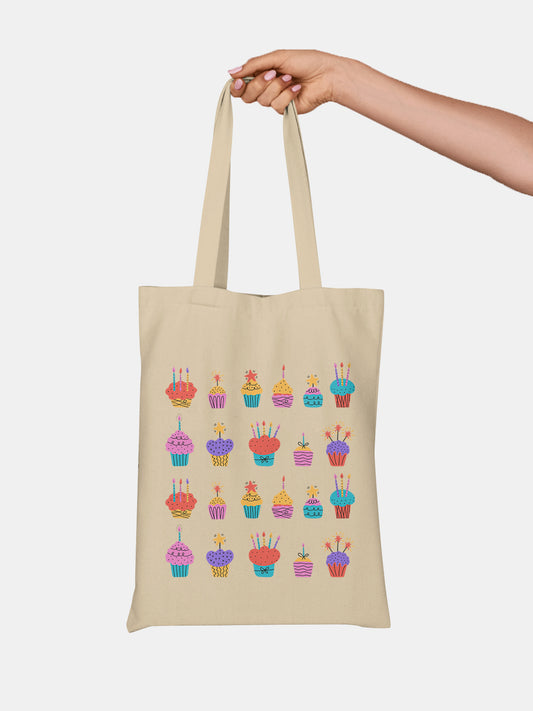 Bday Cupcakes - Casual Tote Bag Canvas Off White