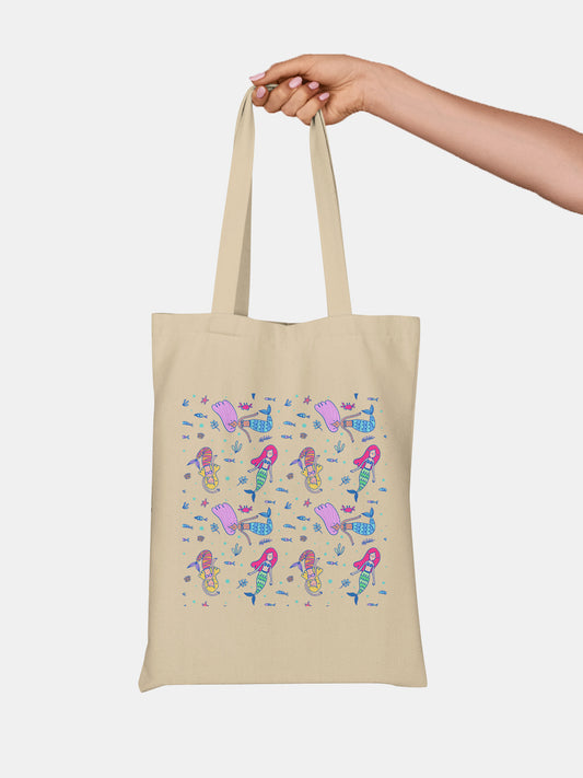 Mermaids - Casual Tote Bag Canvas Off White