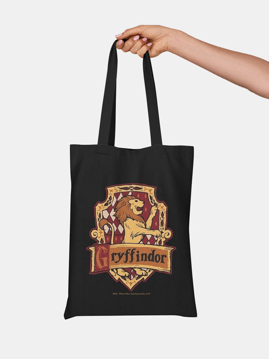 Crest Gryffindor Casual Tote Bag - Polycotton - Black