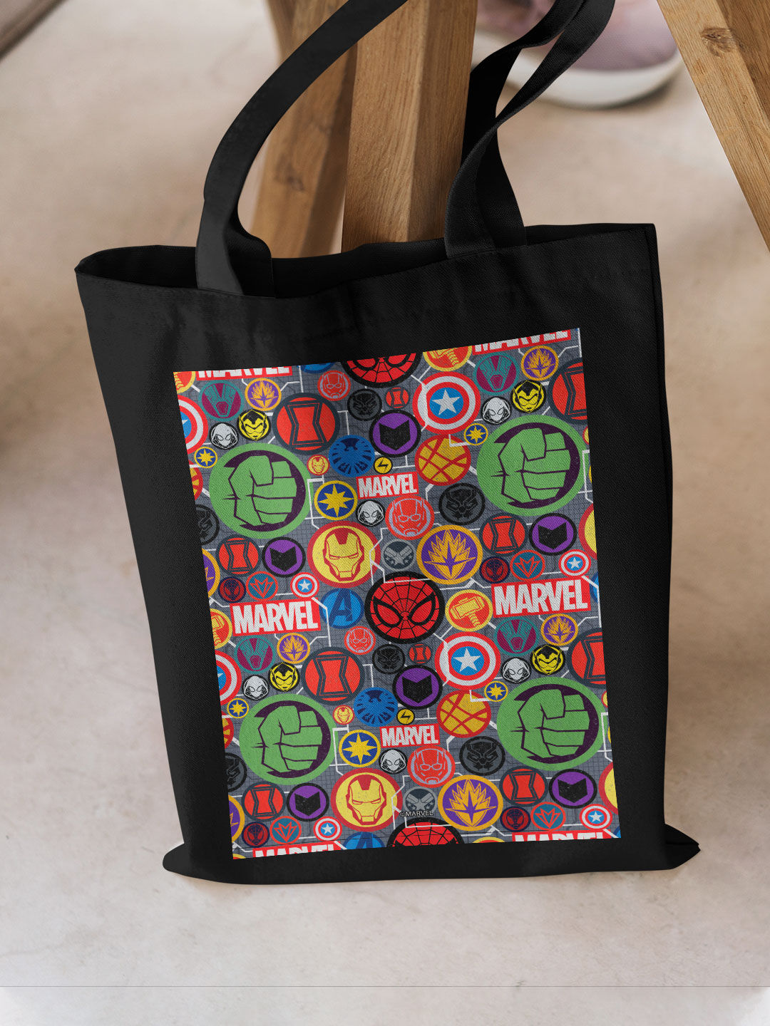 Marvel Iconic Mashup Casual Tote Bag - Polycotton - Black
