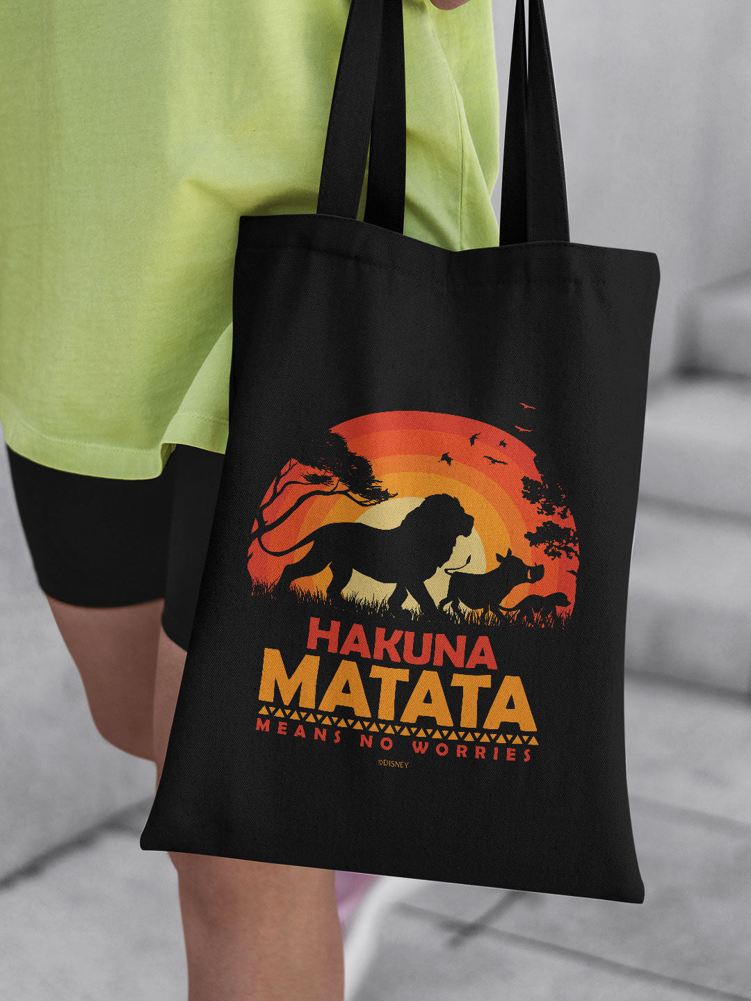Hakuna Matata Casual Tote Bag - Polycotton - Black