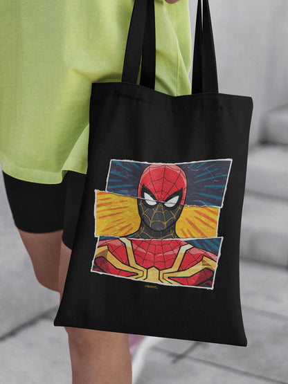 Spiderman Engage Casual Tote Bag - Polycotton - Black