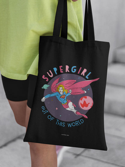 Supergirl Casual Tote Bag - Polycotton - Black