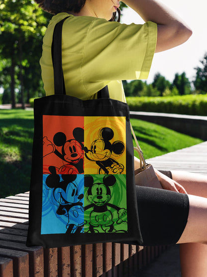 Shades of Mickey Casual Tote Bag - Polycotton - Black