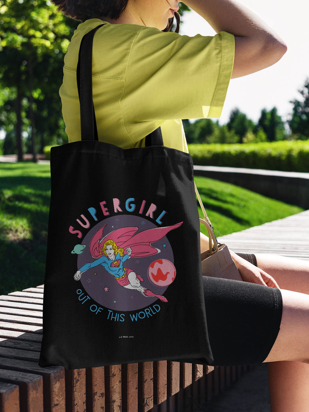 Supergirl Casual Tote Bag - Polycotton - Black