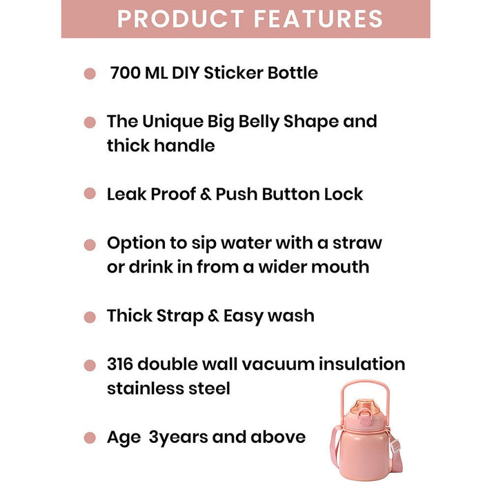 Little Surprise Box DIY Belly Bottle for Sister, Rakhi Gift Edition, Pink, 700 ml