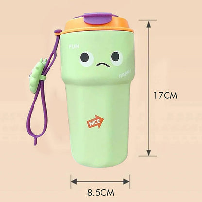 Little Surprise Box Fun Emoji Mint Green Vacuum Insulated Stainless Steel Coffee/Water/Tea Travel Tumbler For Kids & Adults, 450 Ml