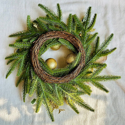 Gold Wooden Merry Christmas Artifical Wreath for Wall,Door and Tree Décor - Little Surprise BoxGold Wooden Merry Christmas Artifical Wreath for Wall,Door and Tree Décor