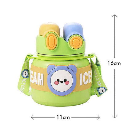 Little Surprise Box Green 2 Way Lid Style Icecream Theme Kids Water Bottle, 850 Ml