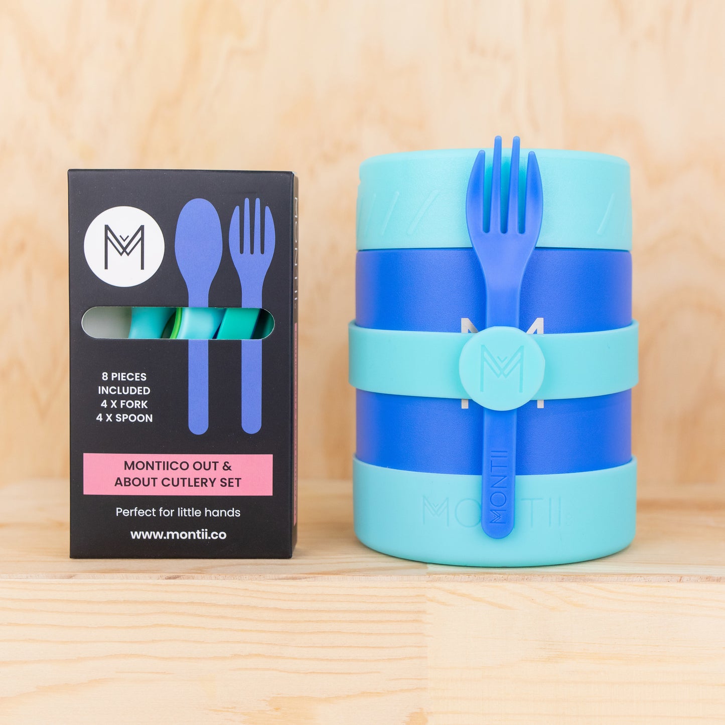 MontiiCo Out & About Cutlery Set - Blueberry