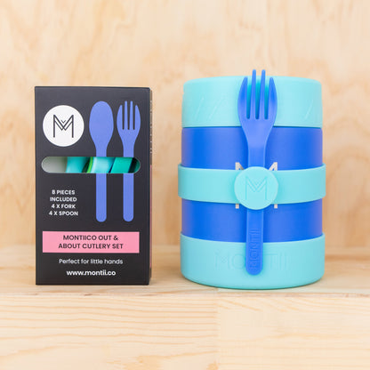 MontiiCo Out & About Cutlery Set - Blueberry