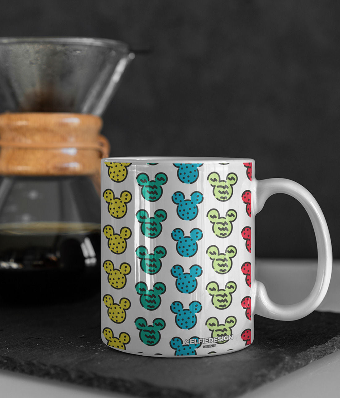 Colorful Mickey Stamps - Coffee Mugs White