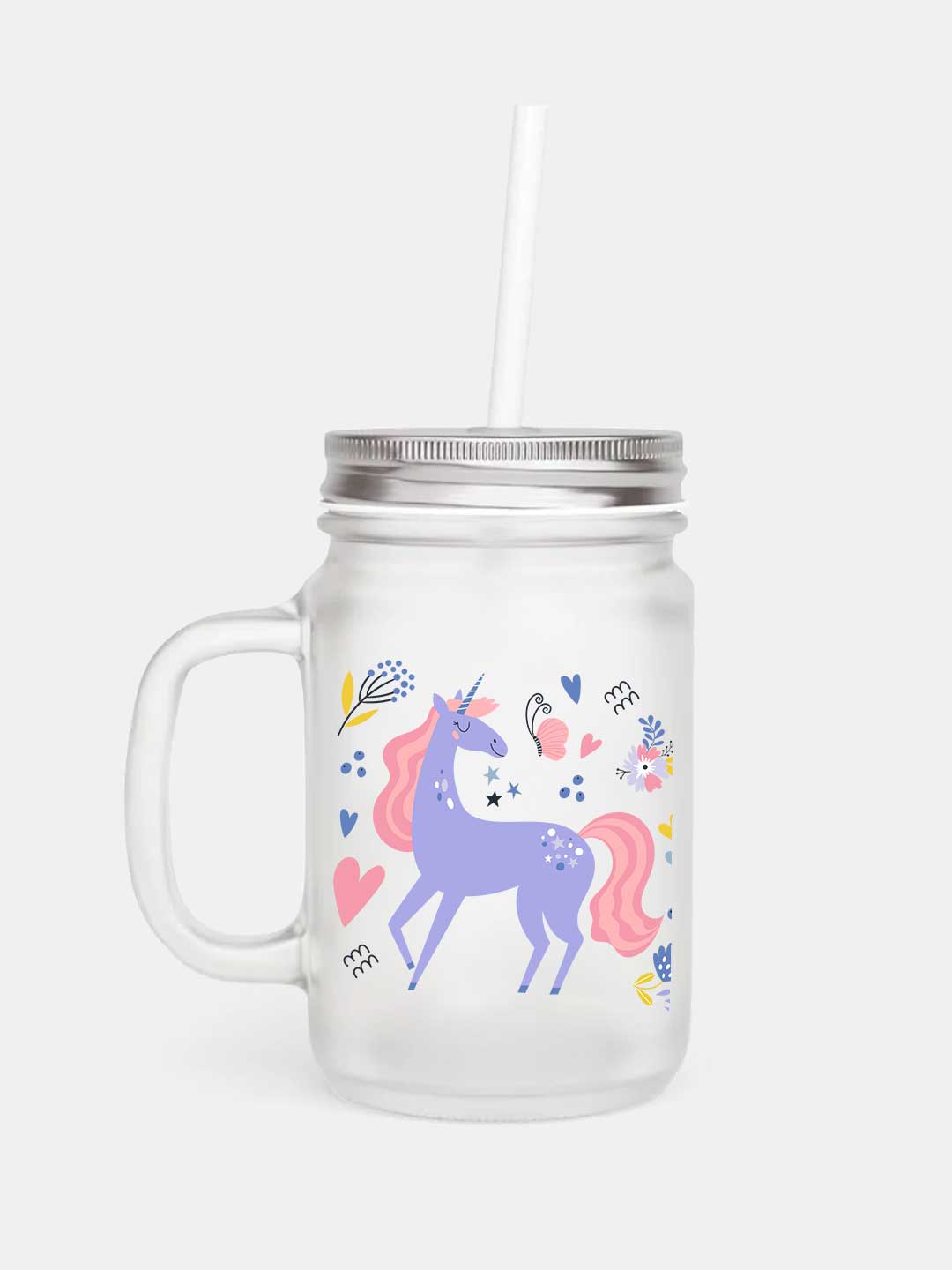 BKC Magical Unicorn - Mason Jar Frosted Glass 325 ml