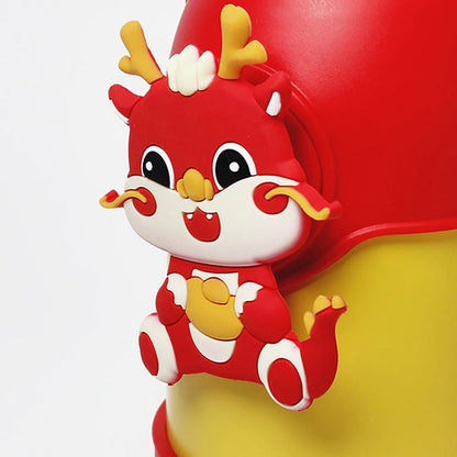 Little Surprise Box Orange Lucky Dragon Theme Kids Water Bottle, 500 Ml