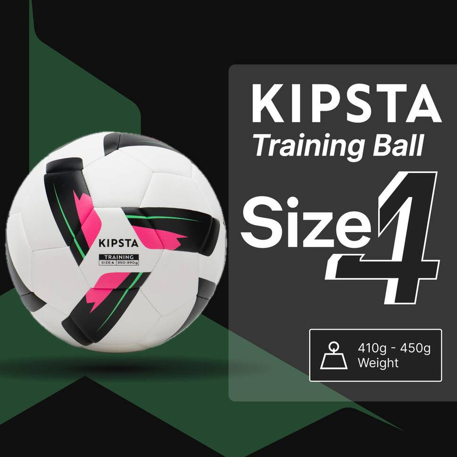 Size 4 Machine-Stitched Football Training Ball - White