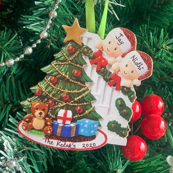 Personalized Wooden Family Tree Ornament (A couple) - Little Surprise BoxPersonalized Wooden Family Tree Ornament (A couple)