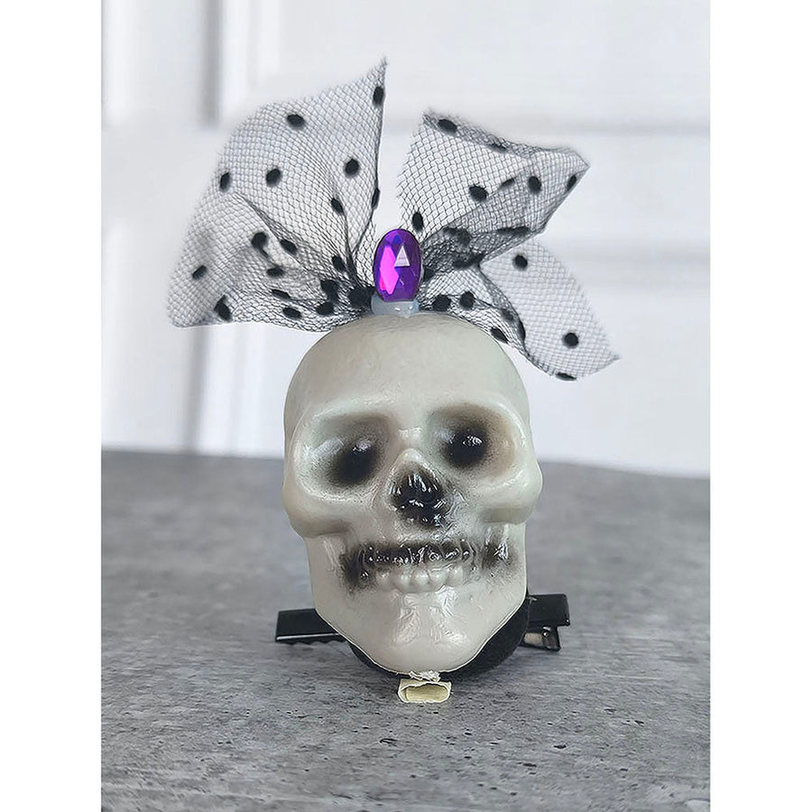 Purple Bling Skull Alligator Clip Halloween Accessory for Halloween Party - Little Surprise BoxPurple Bling Skull Alligator Clip Halloween Accessory for Halloween Party