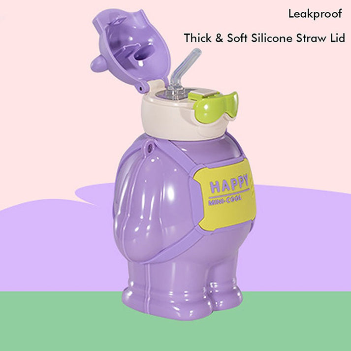 Little Surprise Box Purple Happy Ted Stainless Steel Water Bottle For Kids, 450 Ml