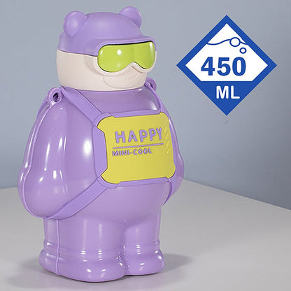 Little Surprise Box Purple Happy Ted Stainless Steel Water Bottle For Kids, 450 Ml