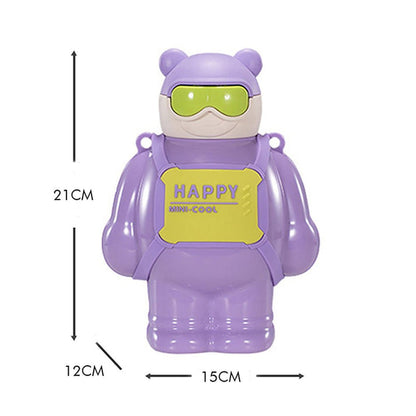 Little Surprise Box Purple Happy Ted Stainless Steel Water Bottle For Kids, 450 Ml