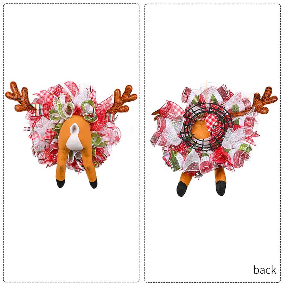 Stuck Reindeer Style Artificial Christmas Wreath for Wall, Door and Tree Decor - Little Surprise BoxStuck Reindeer Style Artificial Christmas Wreath for Wall, Door and Tree Decor