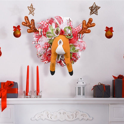 Stuck Reindeer Style Artificial Christmas Wreath for Wall, Door and Tree Decor - Little Surprise BoxStuck Reindeer Style Artificial Christmas Wreath for Wall, Door and Tree Decor