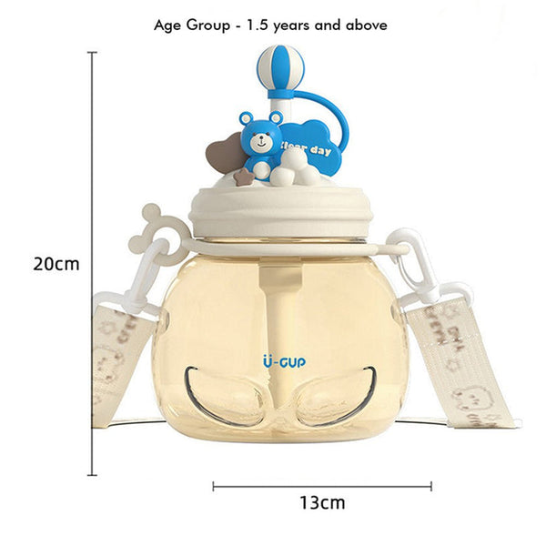 Little Surprise Box White & Blue Carnival Theme Kids Water Bottle, 1000Ml