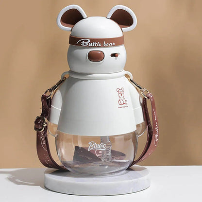 Little Surprise Box White, Kelly Jo Bear water bottle for Kids and Adults, 1100 ML, Brown