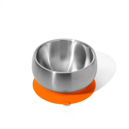Avanchy Stainless Steel Baby Bowl with Lid - Orange