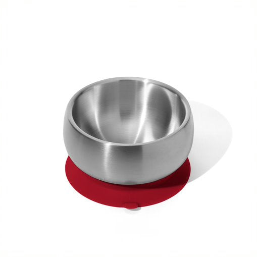 Avanchy Stainless Steel Baby Bowl with Lid - Magenta