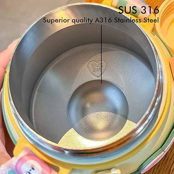 Little Surprise Box Yellow 2 Way Lid Style Icecream Theme Kids Water Bottle, 850Ml